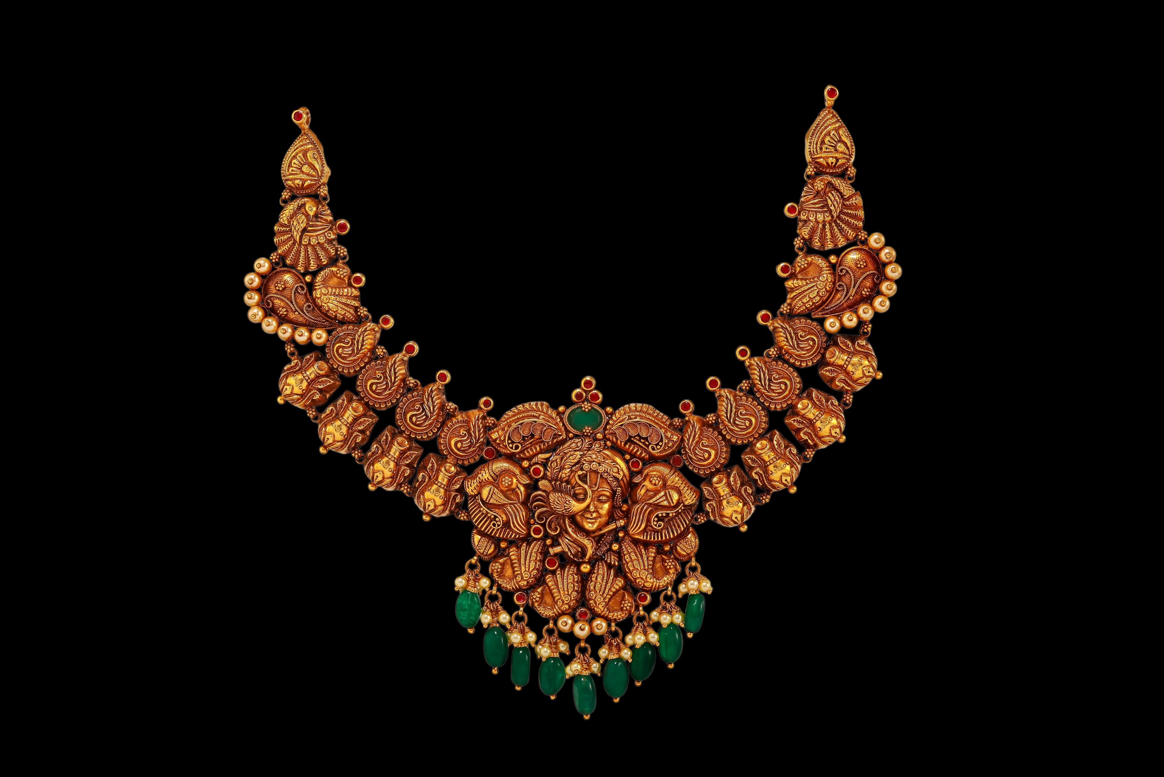 Heavy antique gold nakshi necklace