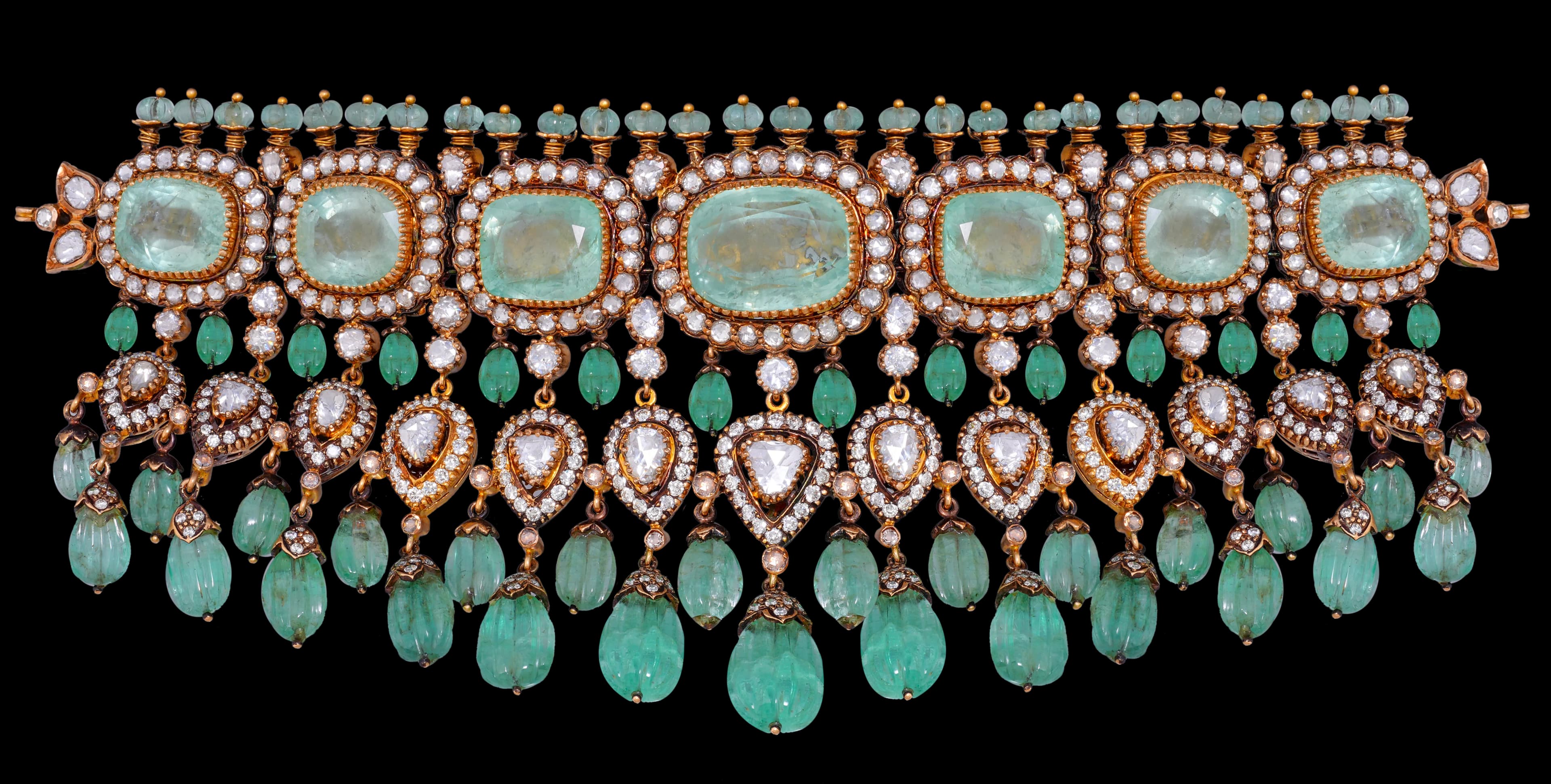 Royal emerald polki choker